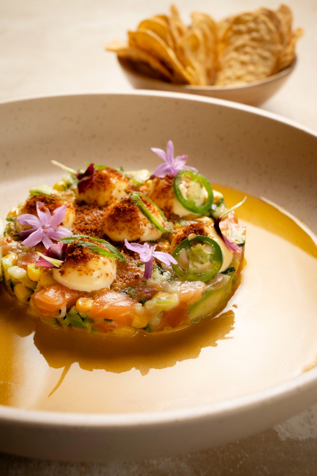 Fresh salmon ceviche